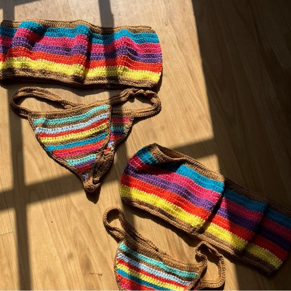 Colorful Crochet Bikini Set - Picture 2 of 4